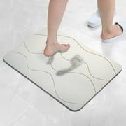 Stone Bath Mat, Diatomaceous Earth Bathmat, Non Slip Super Absorbent Quick Drying Ultra Thin Diatomite Stone foot pad 15.8*11.8in